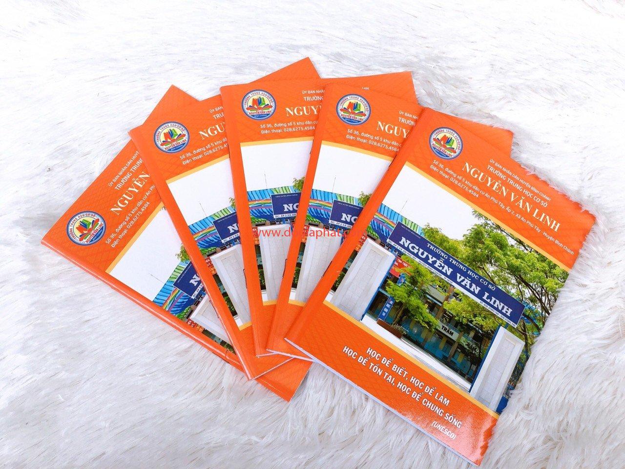 In bìa tập học sinh cho trường học 