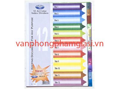 Bìa phân trang nhựa 12 Số